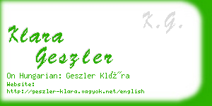 klara geszler business card